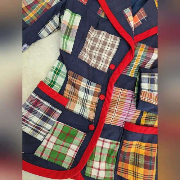 1970s Patches Patchwork Cotton Blazer